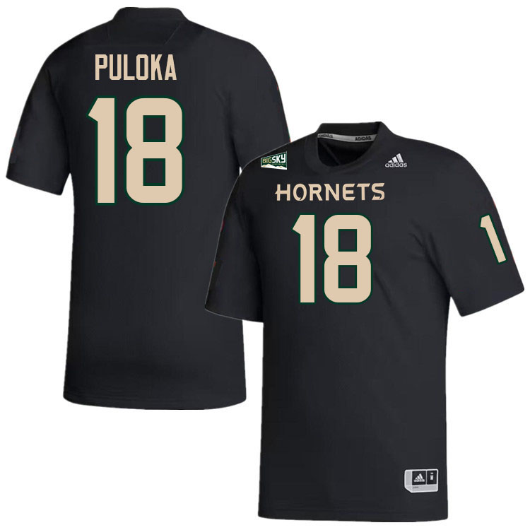 Sacramento State Hornets #18 Fata Puloka College Football Jerseys Stitched Sale-Black
